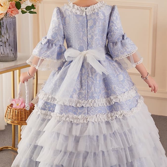 こどもコスプレ お姫様風フリルレース重ね　子ども用ドレス