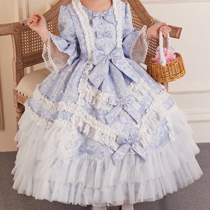 こどもコスプレ お姫様風フリルレース重ね　子ども用ドレス