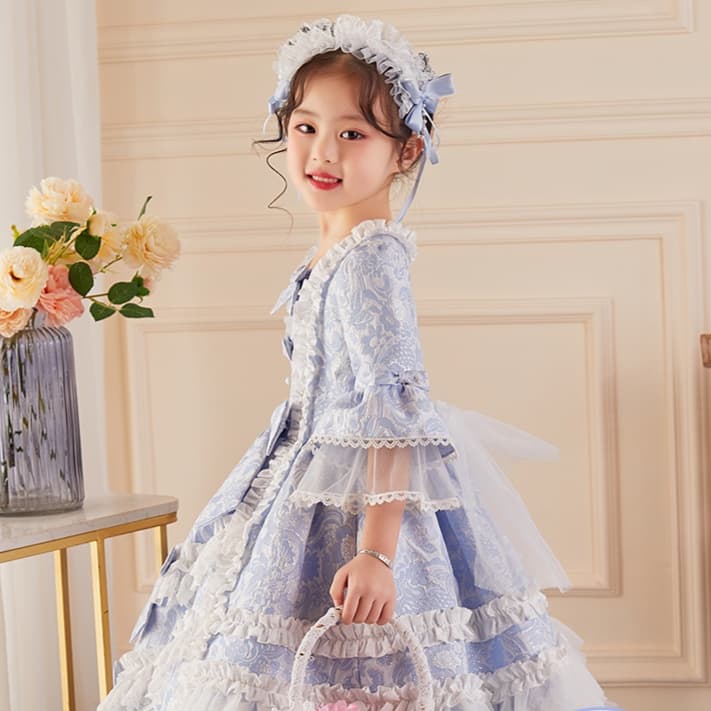 こどもコスプレ お姫様風フリルレース重ね　子ども用ドレス