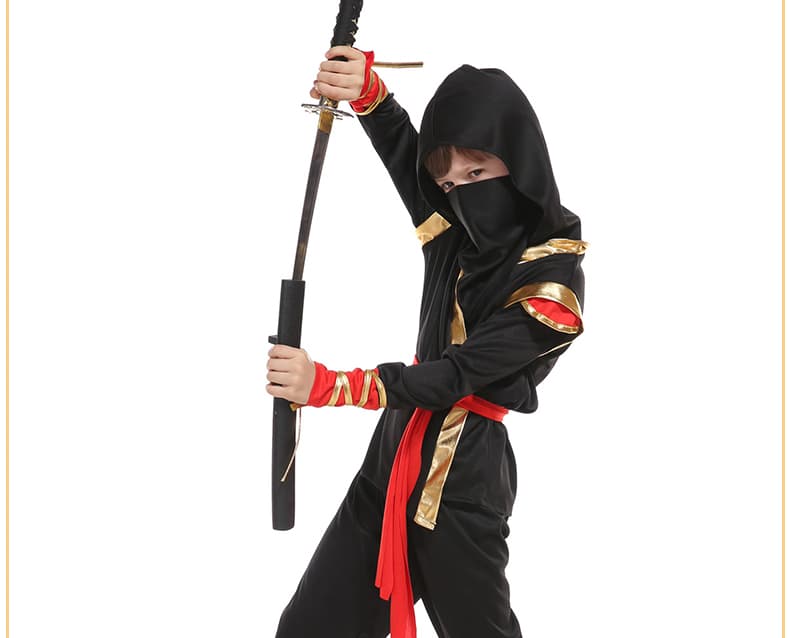 こどもコスプレ 影の忍者 武士道コスチューム