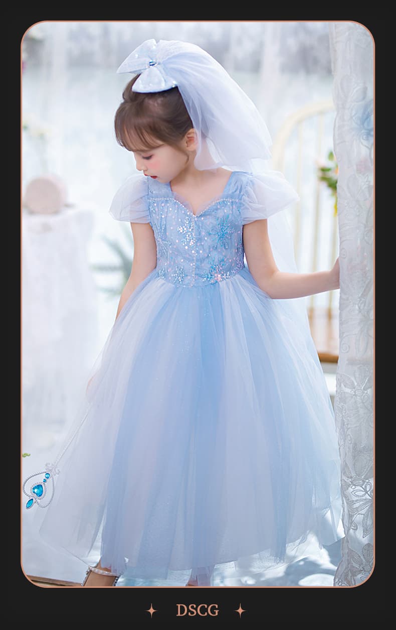 こどもコスプレ こどもコスプレ 氷雪姫のティアラ付きドレス