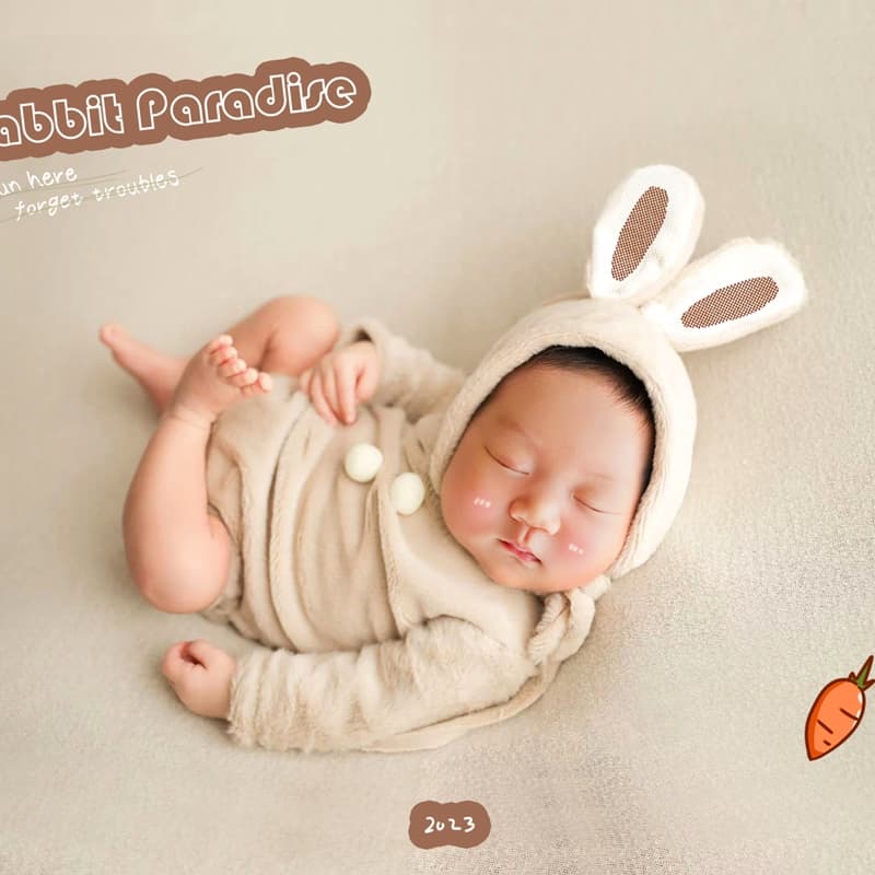 こどもコスプレ うさぎ耳　新生児　おくるみセット