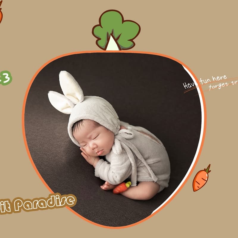 こどもコスプレ うさぎ耳　新生児　おくるみセット