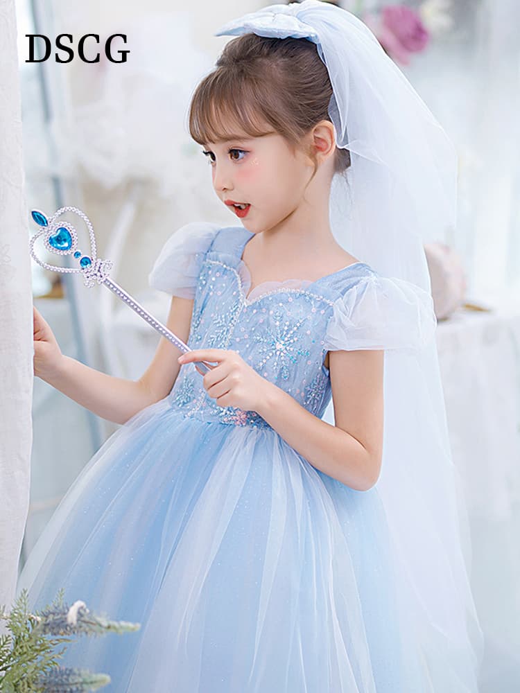 こどもコスプレ こどもコスプレ 氷雪姫のティアラ付きドレス
