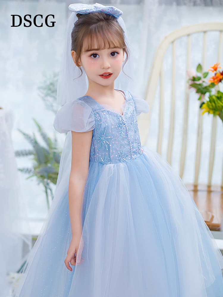 こどもコスプレ こどもコスプレ 氷雪姫のティアラ付きドレス