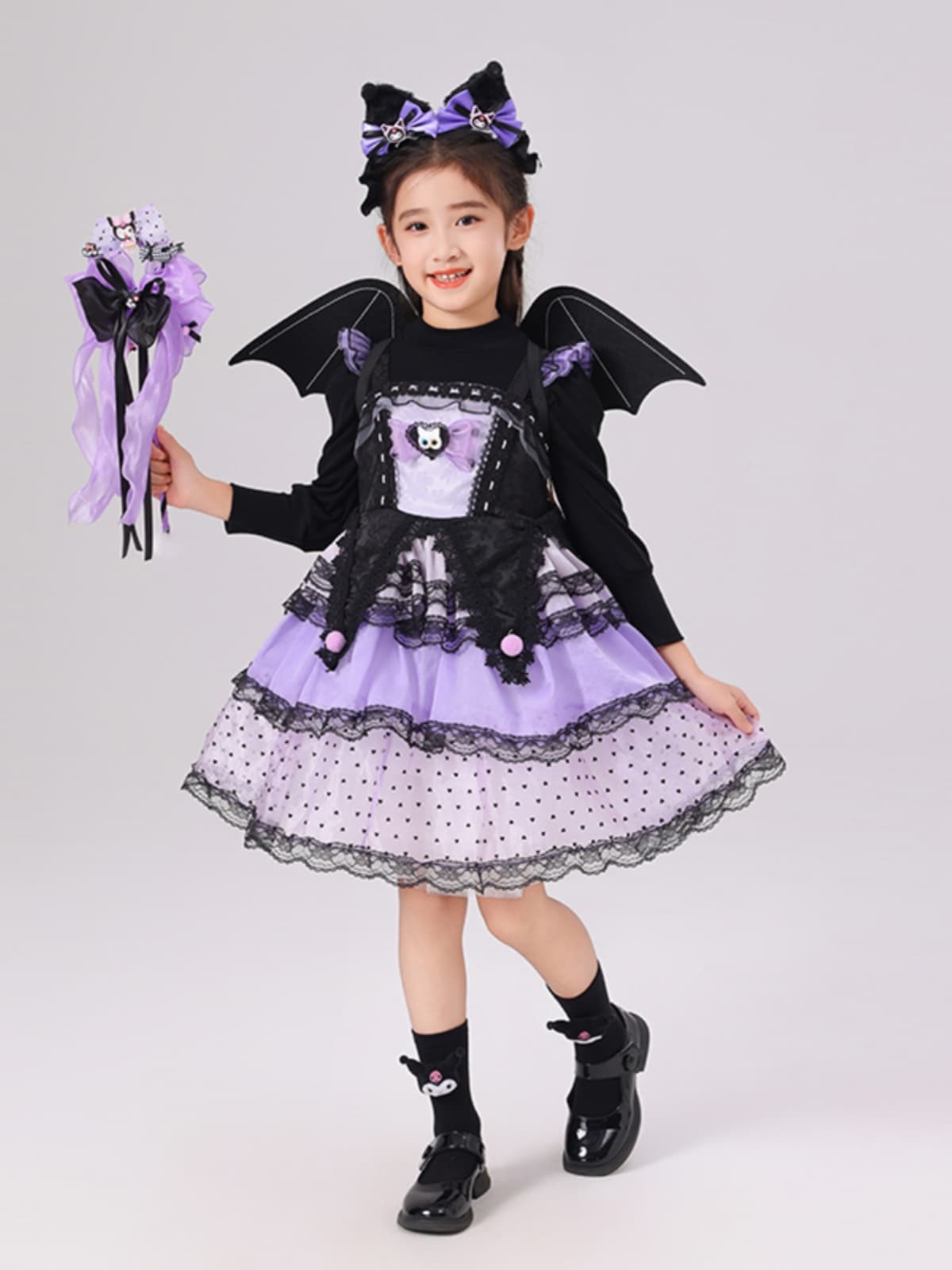 こどもコスプレ こどもコスプレ おしゃれコウモリ姫ワンピース