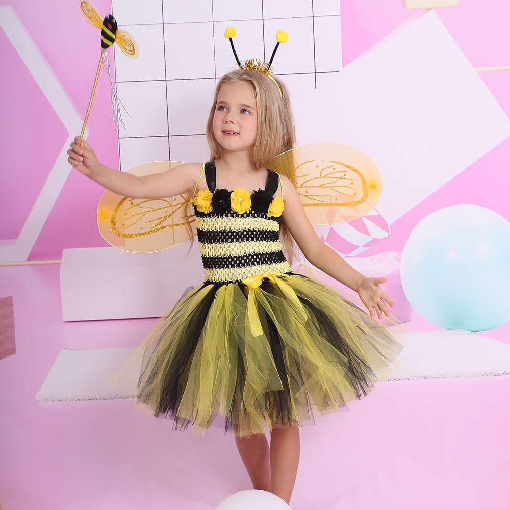 こどもコスプレ みつばち妖精 ふわふわチュチュドレス