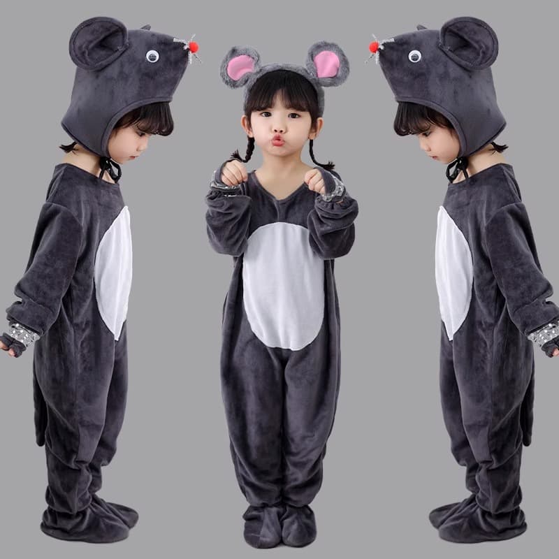 こどもコスプレ こどもコスプレ ふわもこねずみ変身コスチューム