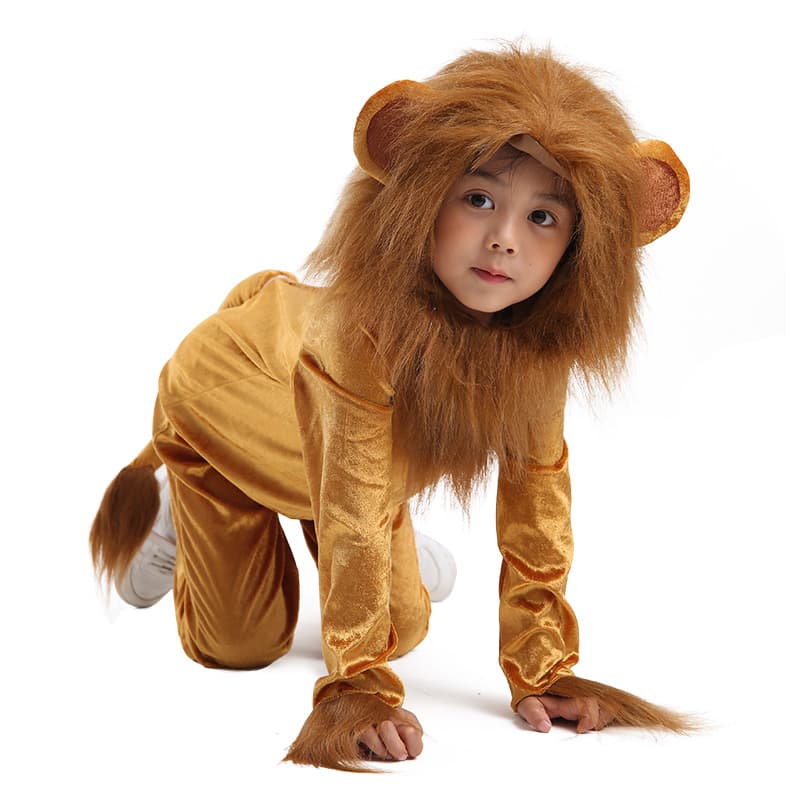 こどもコスプレ こどもコスプレ ライオン変身着ぐるみ もふもふたてがみ