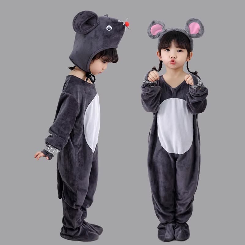 こどもコスプレ こどもコスプレ ふわもこねずみ変身コスチューム