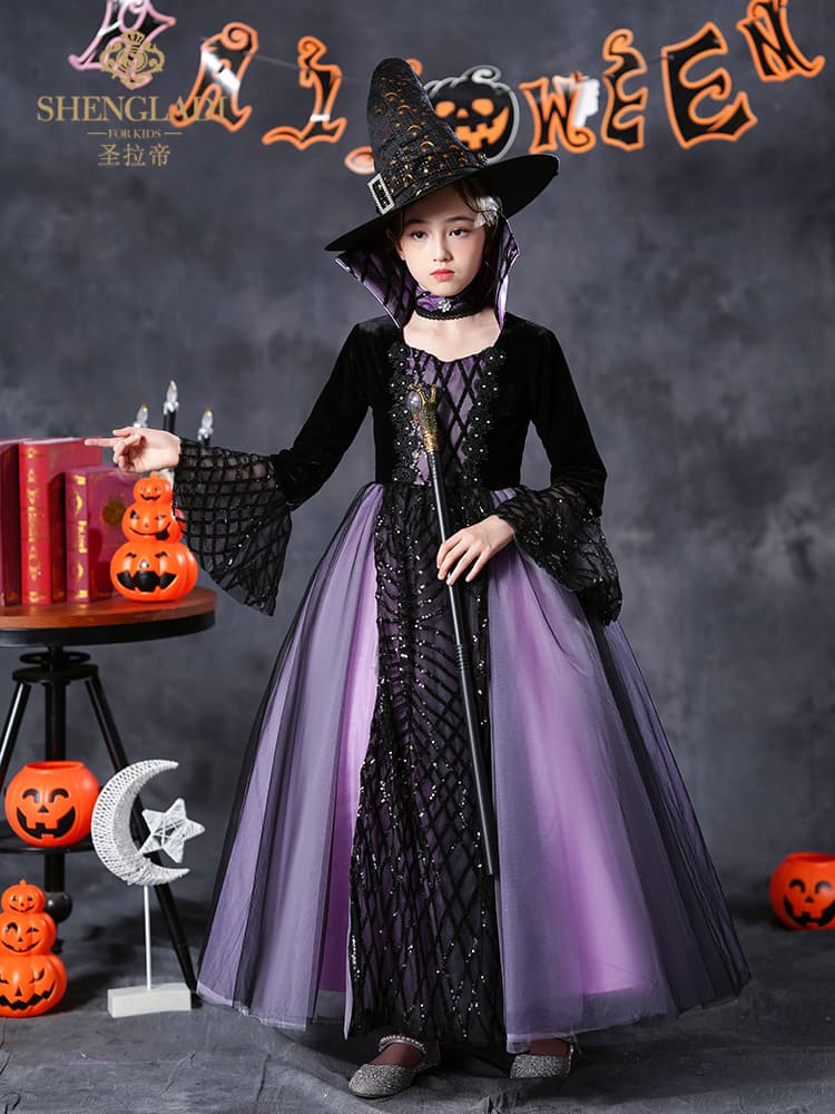 こどもコスプレ 魔女の舞踏会ドレス 魔法使い仮装セット