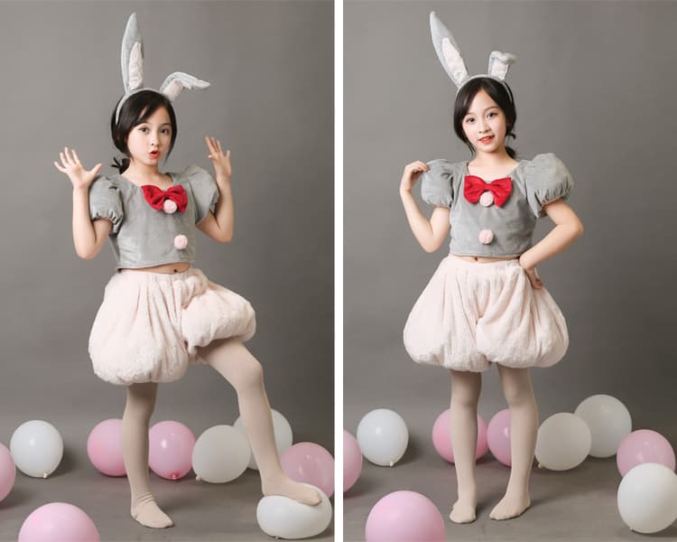 こどもコスプレ もふもふうさぎのコスチューム にんじん付き