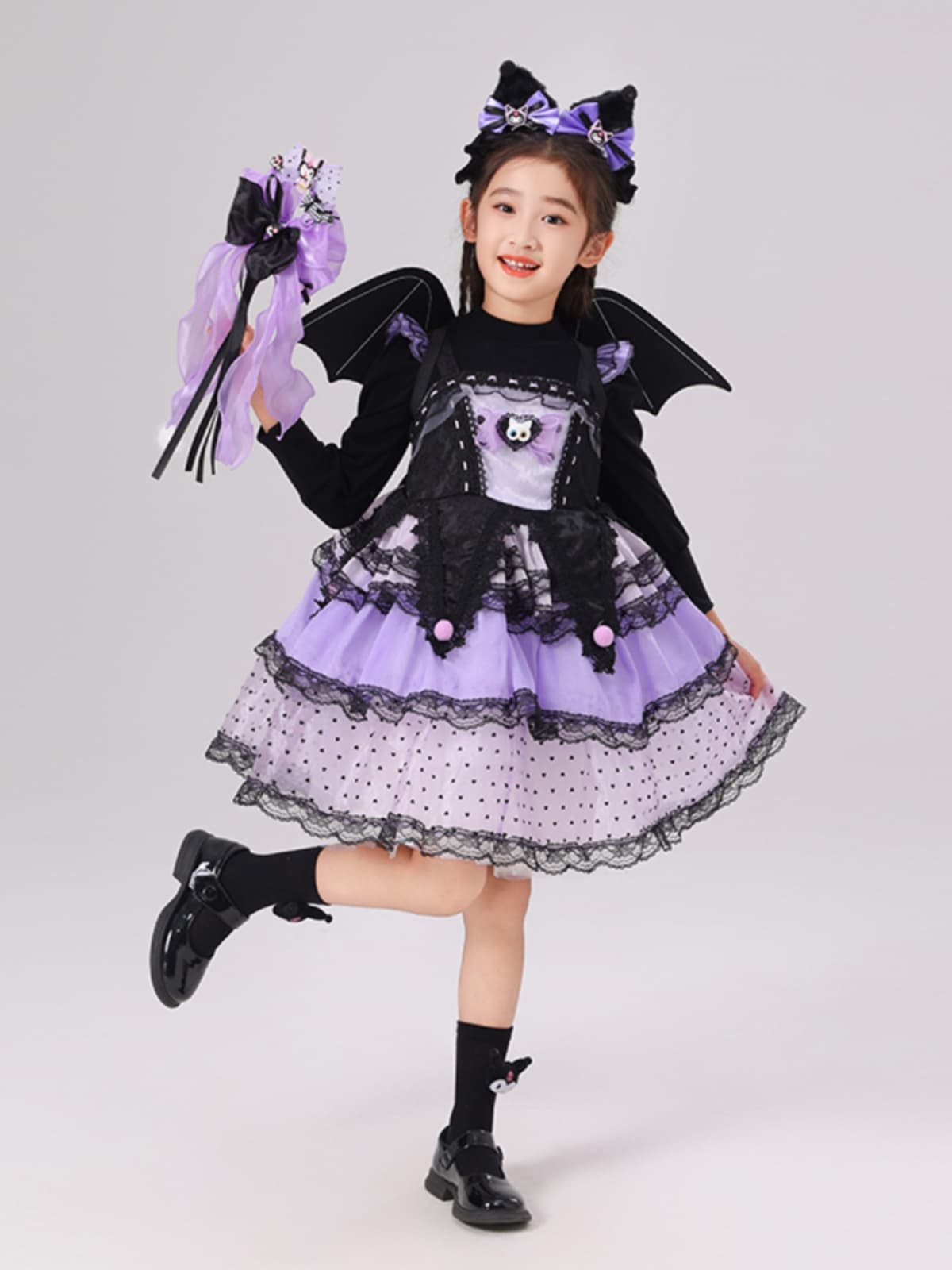 こどもコスプレ こどもコスプレ おしゃれコウモリ姫ワンピース