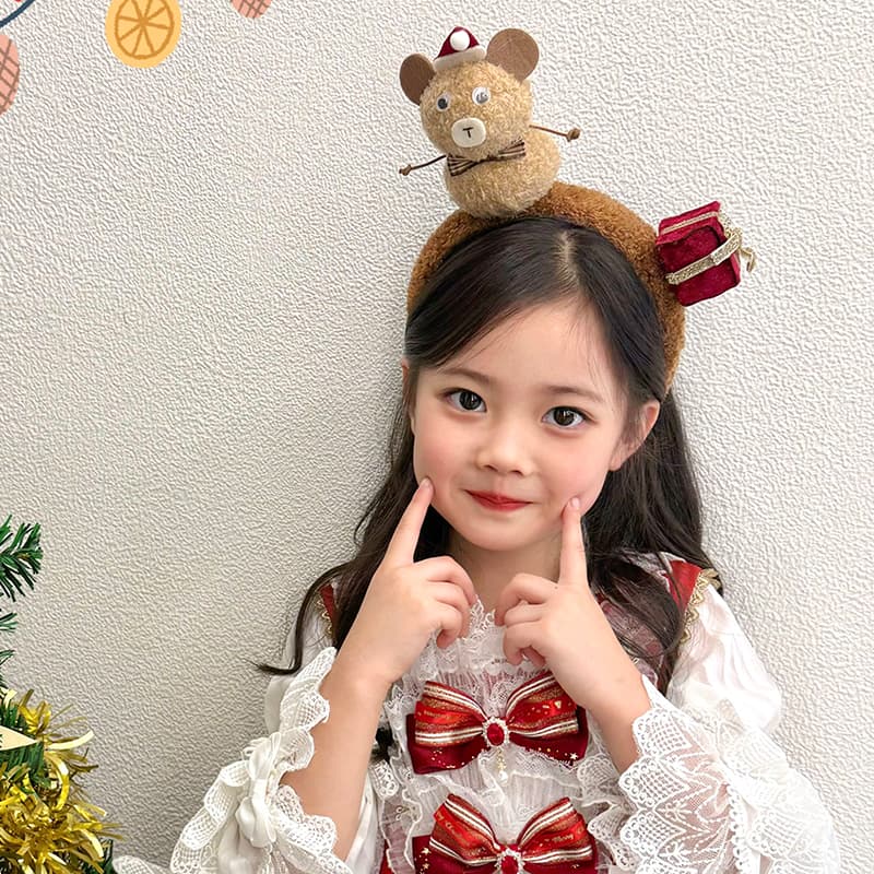 こどもコスプレ こどもコスプレ クリスマスふわふわ動物カチューシャ
