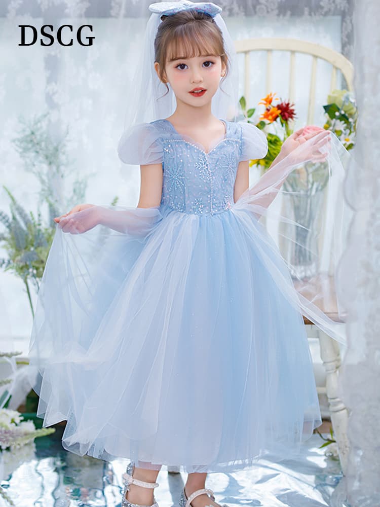 こどもコスプレ こどもコスプレ 氷雪姫のティアラ付きドレス