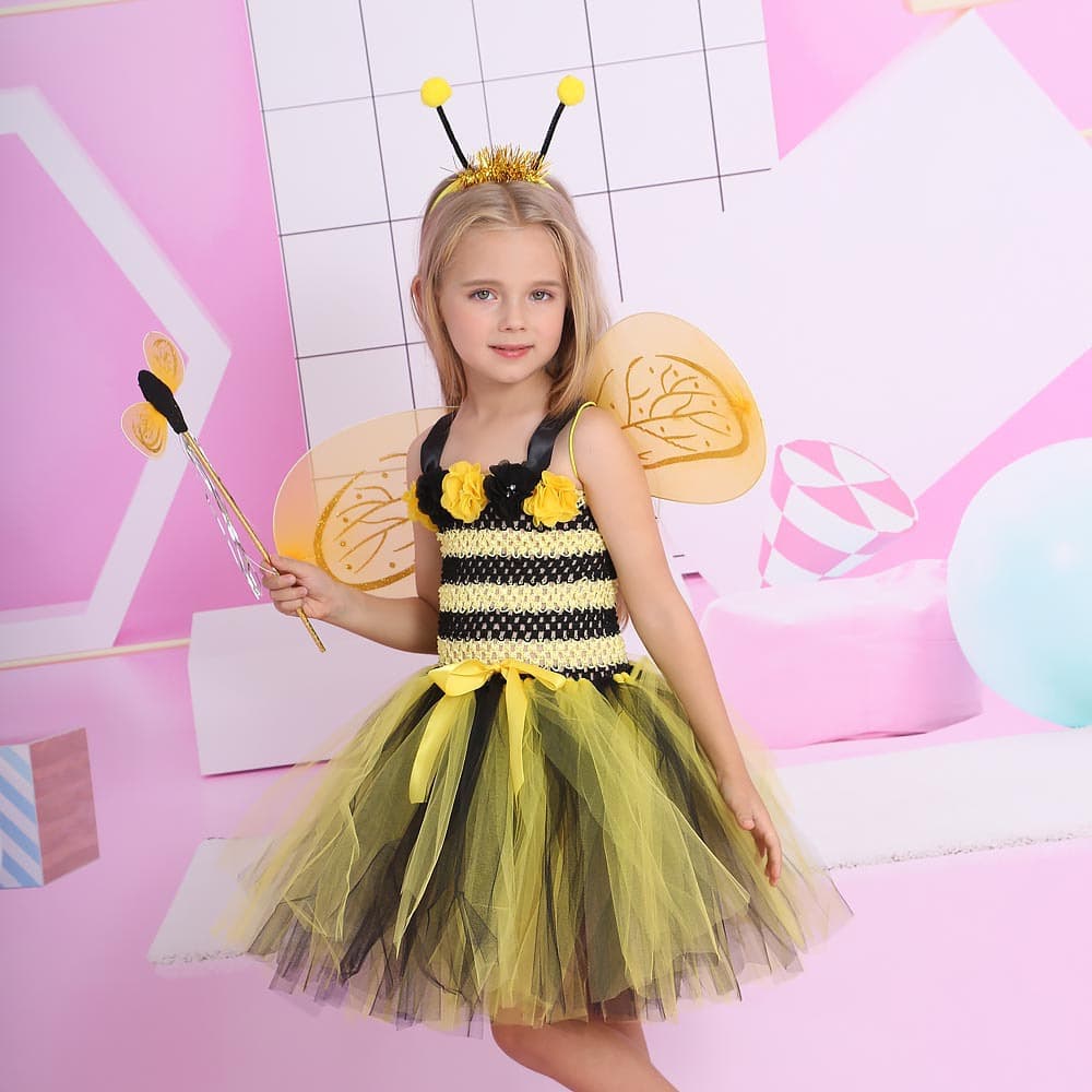 こどもコスプレ みつばち妖精 ふわふわチュチュドレス