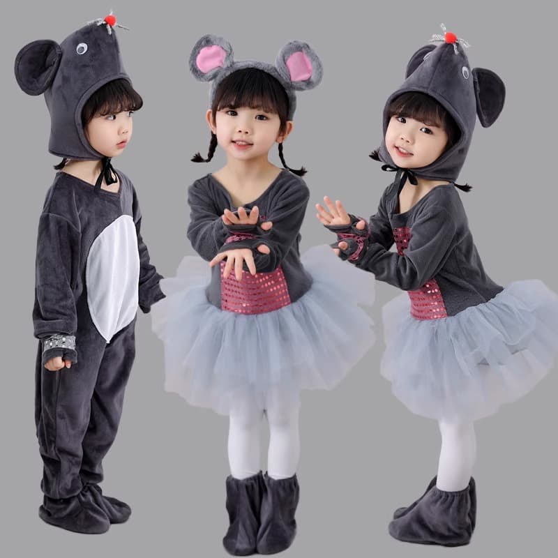 こどもコスプレ こどもコスプレ ふわもこねずみ変身コスチューム