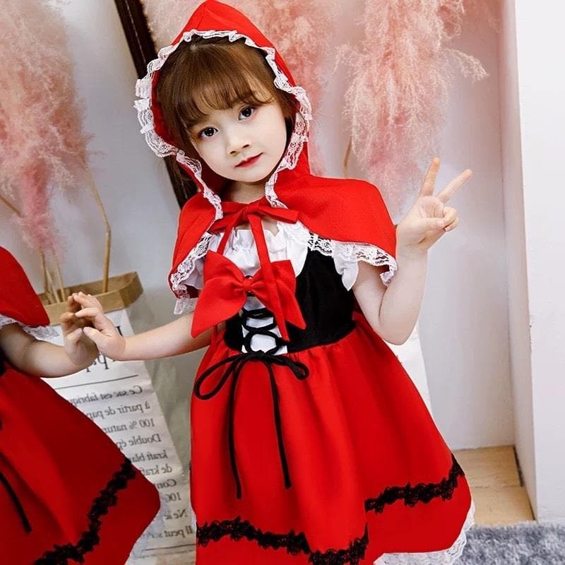 こどもコスプレ こどもコスプレ おとぎ話の赤ずきん姫ドレス